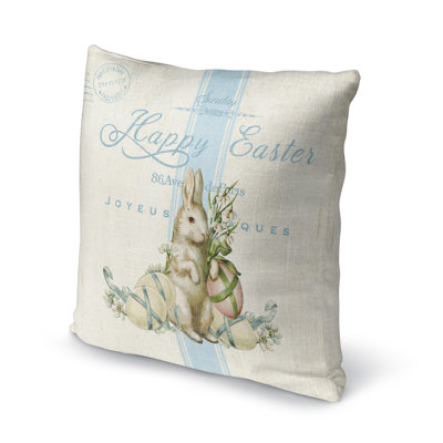 DESIGNS Easter Bunny with Easter Eggs Pillow Easter Egg Pillow